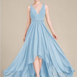 JJ House Sky Blue Beaded Sequin Bridesmaid Dress